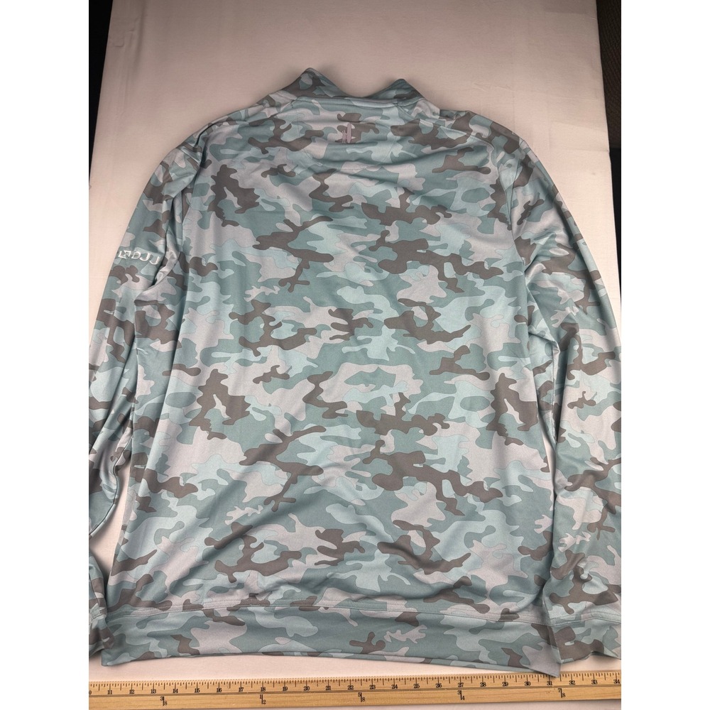 johnnie-O 1/4 Zip Pullover Large Blue Camo Performance Stretch Mock Neck DJJ - Picture 6 of 6